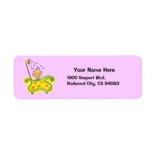 Cute baby girl return address label