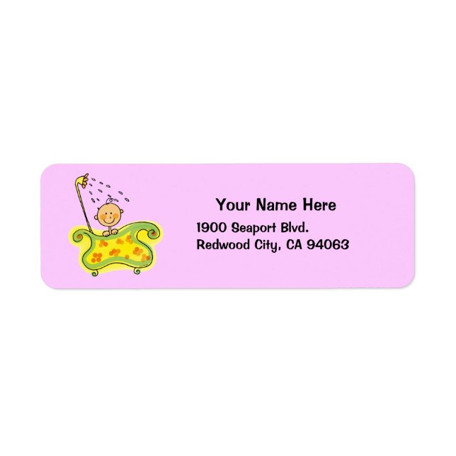 Cute baby girl return address label (Front)