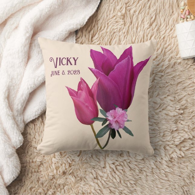 Cute baby girl shower customizable name Vicky  Cushion (Blanket)