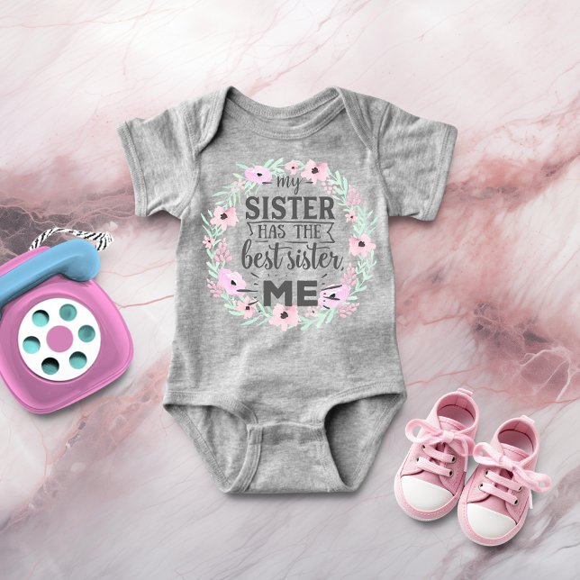 Cute Baby Girl Sister Boho Typography Bodysuit (Creator Uploaded)