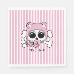 Cute Baby Girl Skull Napkin
