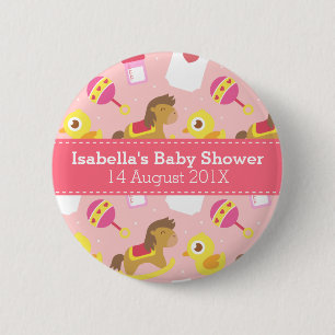 Cute Baby Girl Toys, Baby Shower Party Favour 6 Cm Round Badge