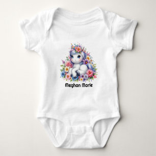 Cute baby girl unicorn fantasy bodysuit