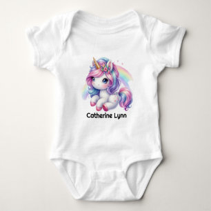 Cute baby girl unicorn fantasy bodysuit