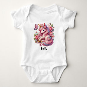 Cute baby girl unicorn fantasy bodysuit