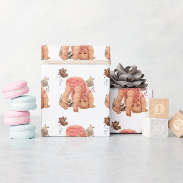 Cute Baby Girl Wrapping Paper (Baby Shower)