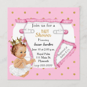 Cute Baby Girl's Baby Shower Invitation