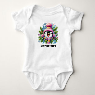 Cute baby girls Winter penguin  Bodysuit