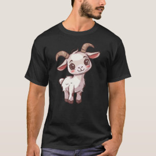 Cute Baby Goat With Big Eyes Farm Animal Kawaii Go T-Shirt
