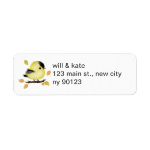 Cute Baby Goldfinch Bird Return Address Labels