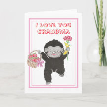 Cute Baby Gorilla  Grandma Mother's Day Card
