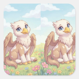Cute Baby Griffin Sticker   Whimsical Fantasy