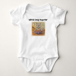 Cute Baby Halloween Hacker Cat Clothes. Bodysuit