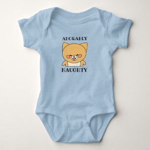Cute Baby Happy Cat with Naughty Smile Funny Bodysuit