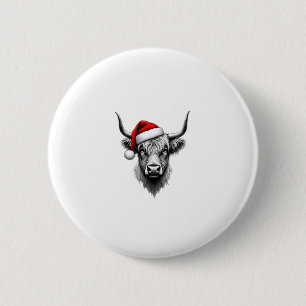 Cute Baby Highland Cow Christmas Santa Gifts Xmas 6 Cm Round Badge