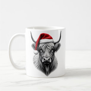 Cute Baby Highland Cow Christmas Santa Gifts Xmas Coffee Mug
