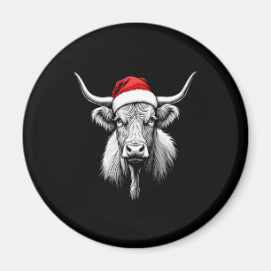 Cute Baby Highland Cow Christmas Santa Gifts Xmas Magnet