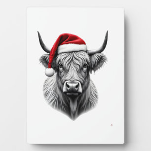 Cute Baby Highland Cow Christmas Santa Gifts Xmas  Plaque