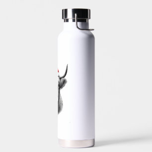 Cute Baby Highland Cow Christmas Santa Gifts Xmas Water Bottle