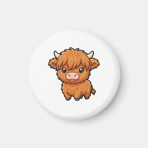 Cute Baby Highland Cow Magnet
