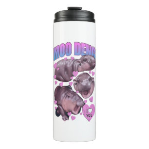 Cute Baby Hippo Moo Deng Bouncy Pig in Thai Hippop Thermal Tumbler