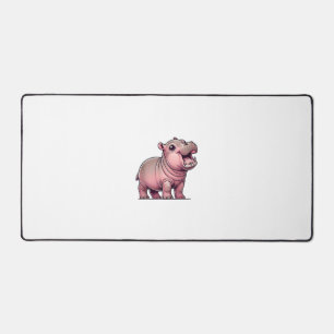 Cute Baby Hippo Moo Deng - Fun and Playful Moo-Den Desk Mat
