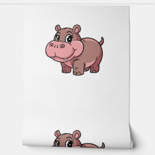 Cute Baby Hippo Moo Deng Long Sleeve T-Shirt Wallpaper