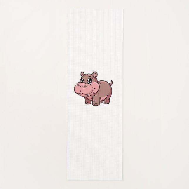 Cute Baby Hippo Moo Deng Long Sleeve T-Shirt Yoga Mat (Front)