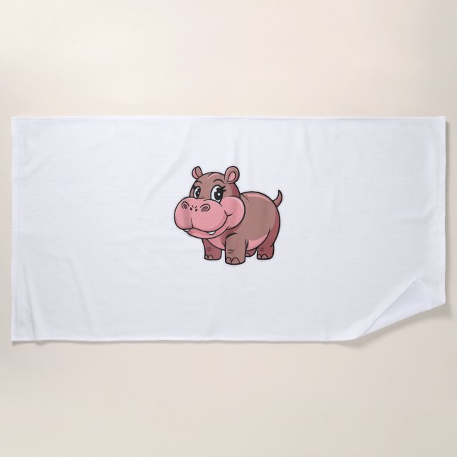 Cute Baby Hippo Moo Deng Tank Top_1 Beach Towel (Front)