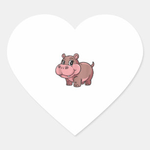 Cute Baby Hippo Moo Deng Tank Top_1 Heart Sticker