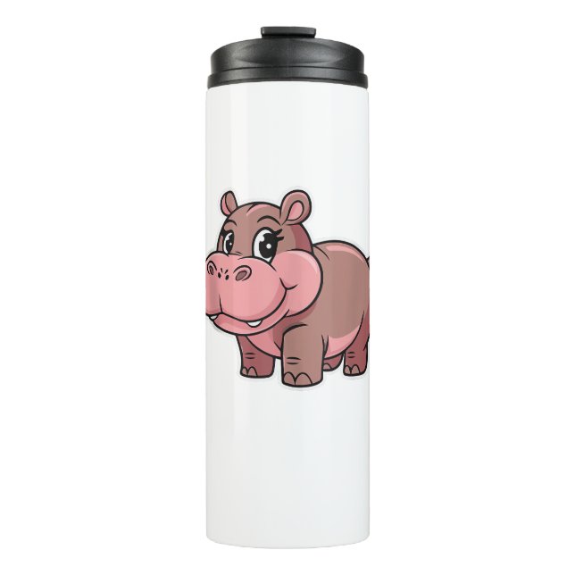 Cute Baby Hippo Moo Deng Tank Top_1 Thermal Tumbler (Front)