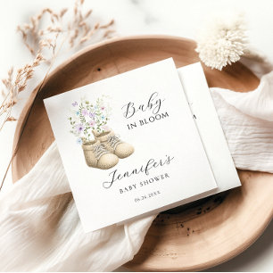 Cute Baby in Bloom Gender Neutral Baby Shower Napkin