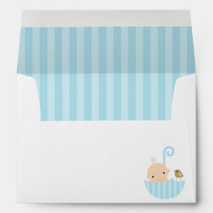 Cute Baby in Blue Umbrella Envelope