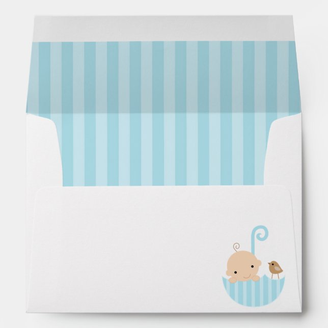 Cute Baby in Blue Umbrella Envelope (Back (Bottom))