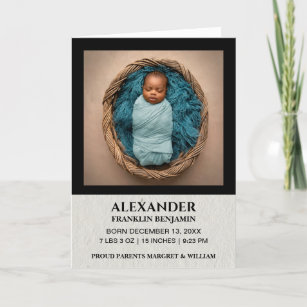 Cute Baby Infant Newborn Photo Birth Personalise Announcement