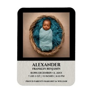 Cute Baby Infant Newborn Photo Birth Personalise Magnet