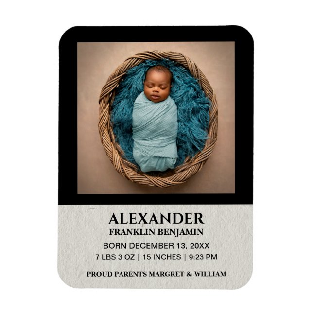 Cute Baby Infant Newborn Photo Birth Personalise Magnet (Vertical)