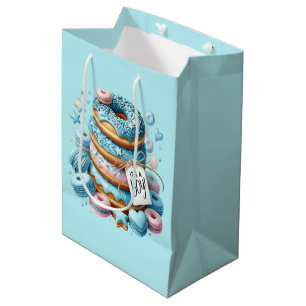 Cute baby it's a boy doughnut party medium gift bag