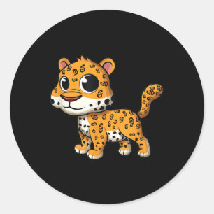Cute Baby Jaguar - Jungle Animal Cat Lover Tee Classic Round Sticker