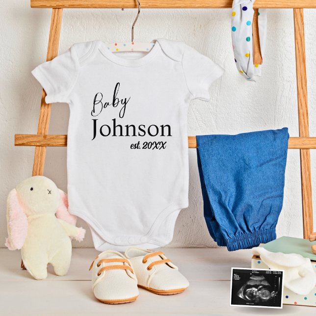 Cute Baby Johnson Personalised Est. 20XX Unisex Baby Bodysuit (Creator Uploaded)