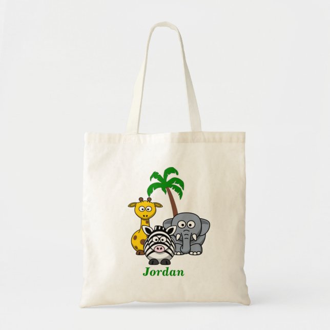 Cute Baby Jungle Animals Tote Bag (Front)
