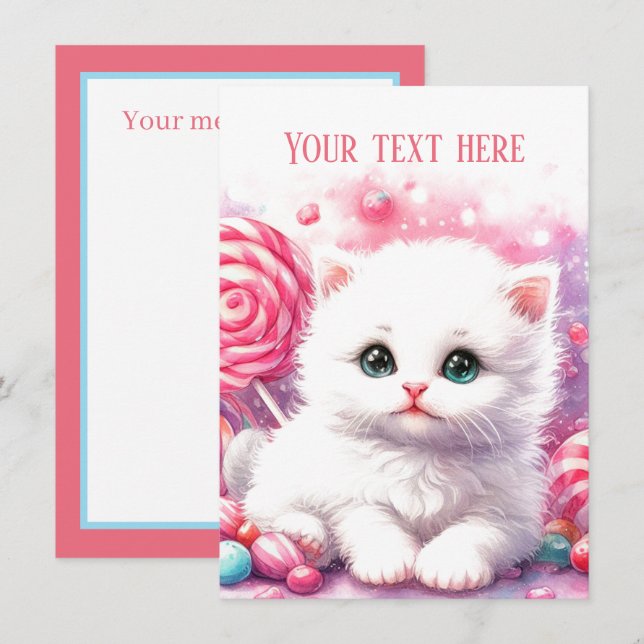 Cute baby kitten add message  card (Front/Back)