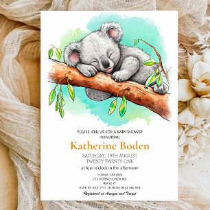 Cute Baby Koala Baby Shower Invitation