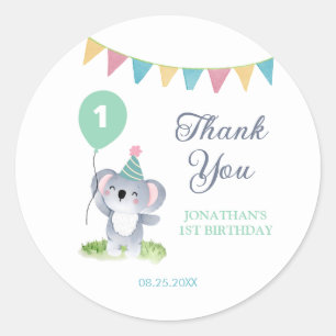 Cute Baby Koala Balloon Party Flag Birthday Classic Round Sticker