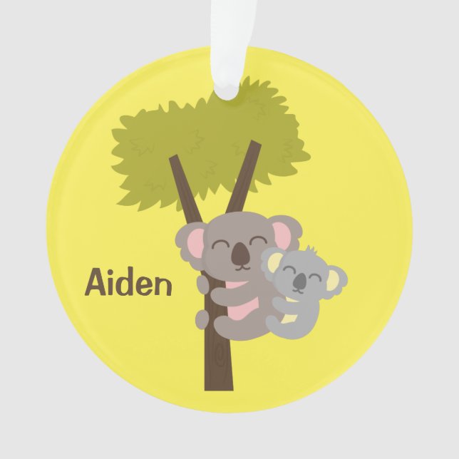 Cute Baby Koala Bear and Mummy Kids Room Decor Ornament (Front)