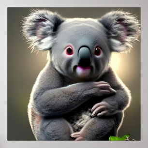 Cute Baby Koala Bear Baby's Nursery Room Poster