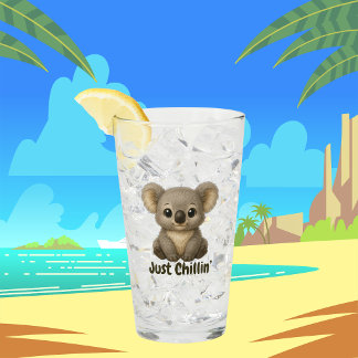 Cute Baby Koala Drinking Glass