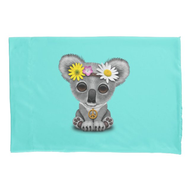 Cute Baby Koala Hippie Pillowcase (Front)