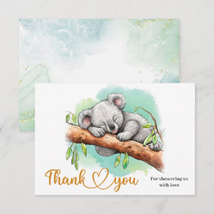 Cute baby koala thank you card