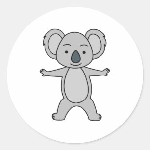 Cute Baby Koala With A Smile Standing Up Classic Round Sticker